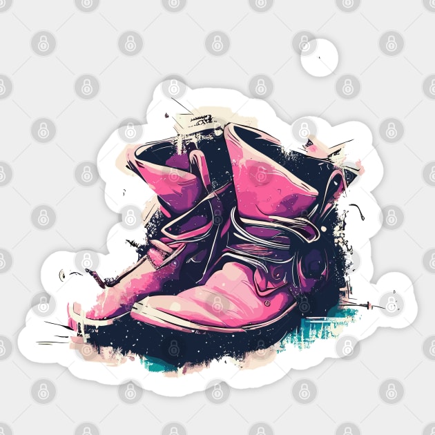 Street art vintage graffiti pink cowboy shoes Sticker by TomFrontierArt